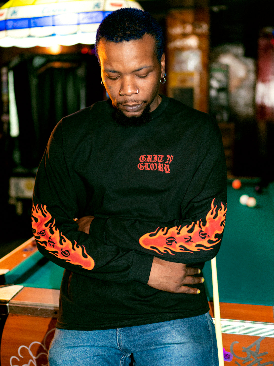 On Fire Graphic Long Sleeve Tee