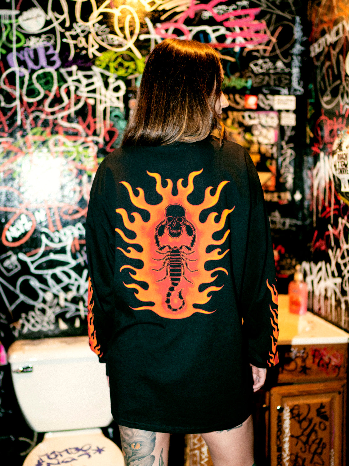 On Fire Graphic Long Sleeve Tee