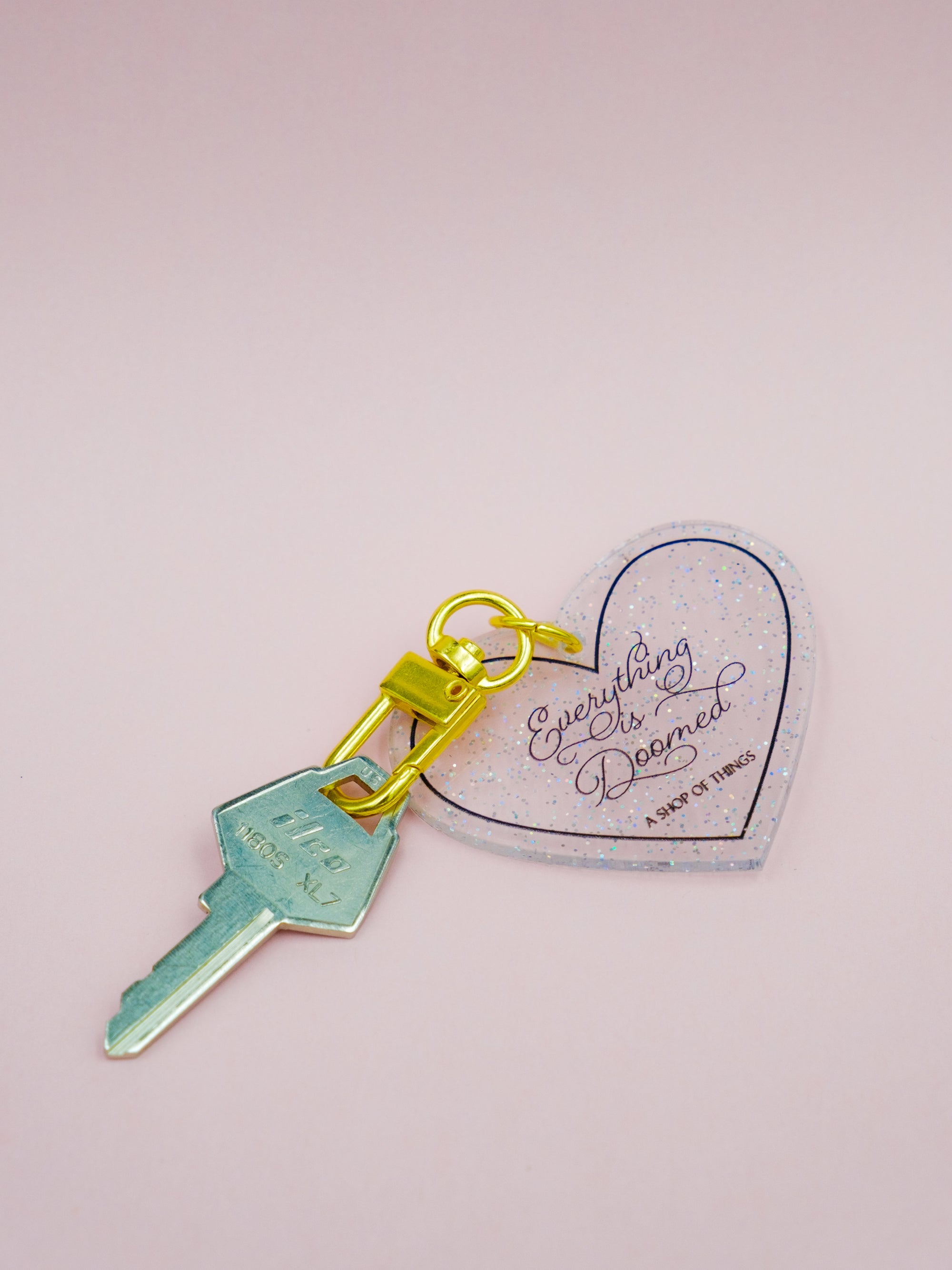 Everything is Doomed Glitter Keychain