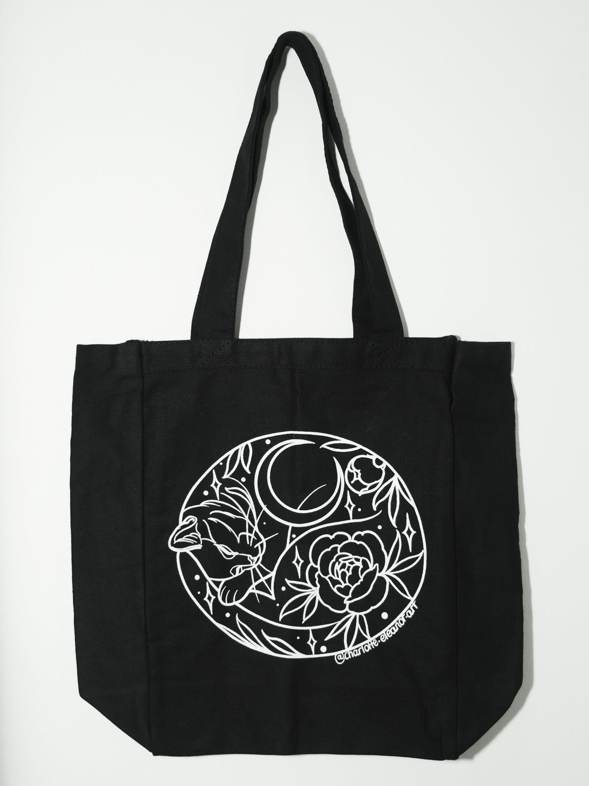 Black Moon Cat Tote