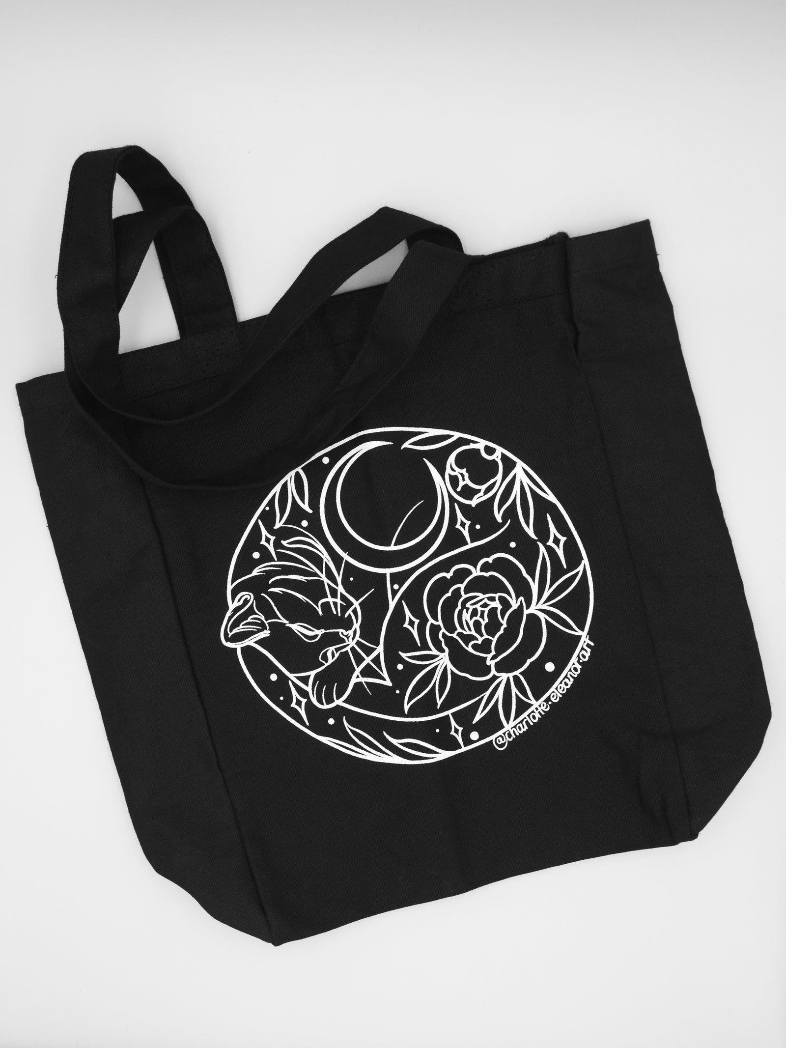 Black Moon Cat Tote