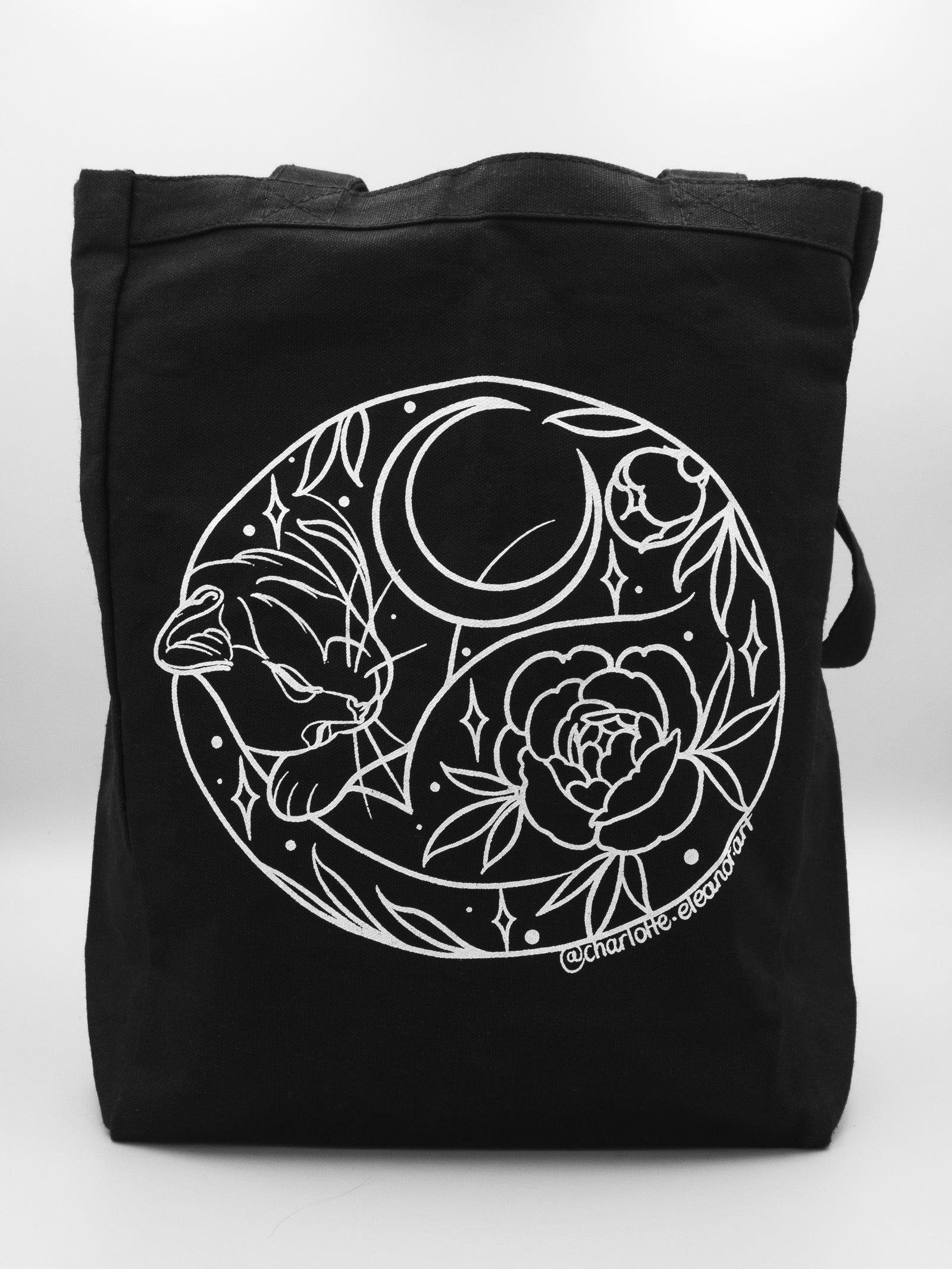 Black Moon Cat Tote
