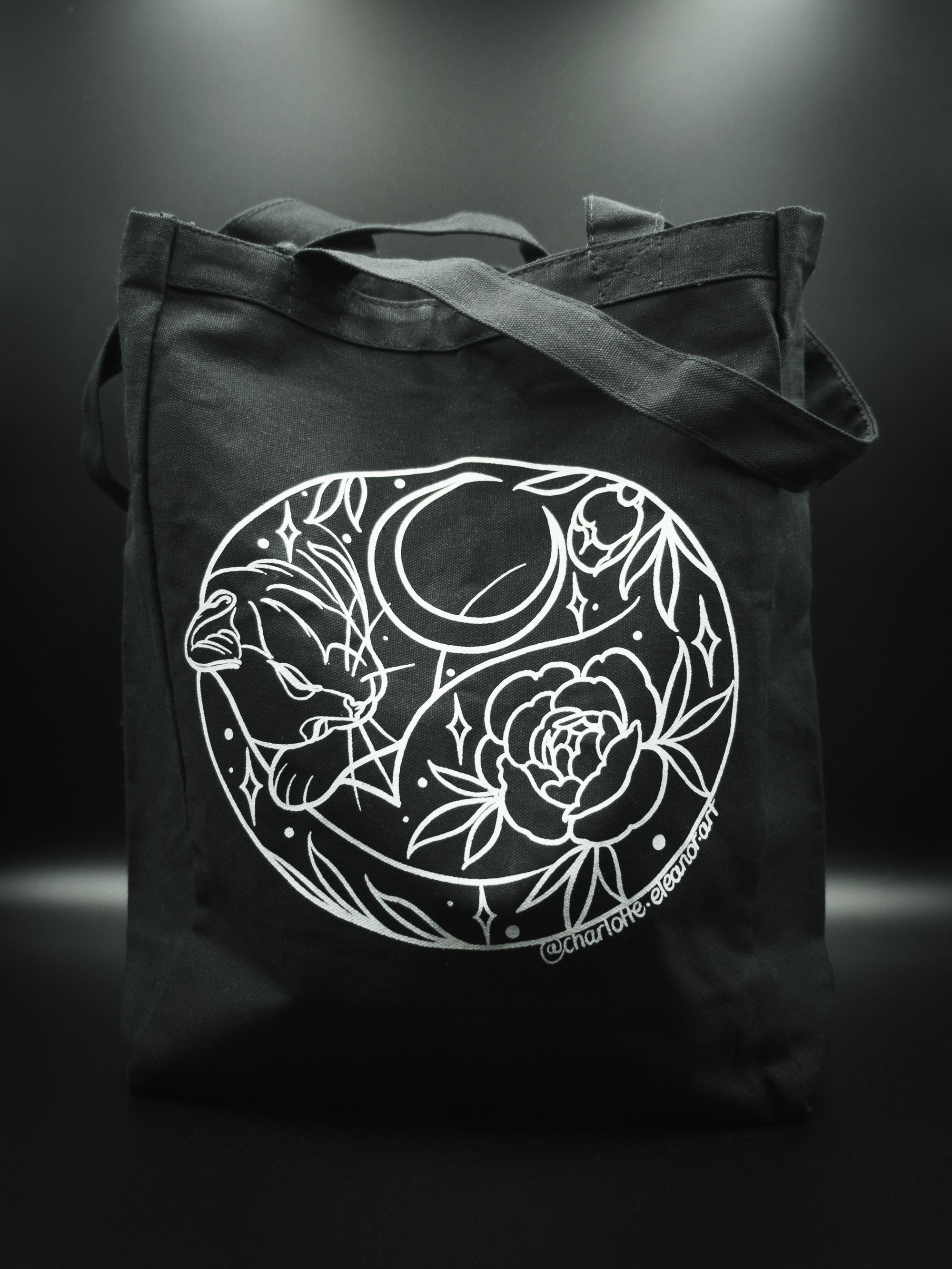 Black Moon Cat Tote