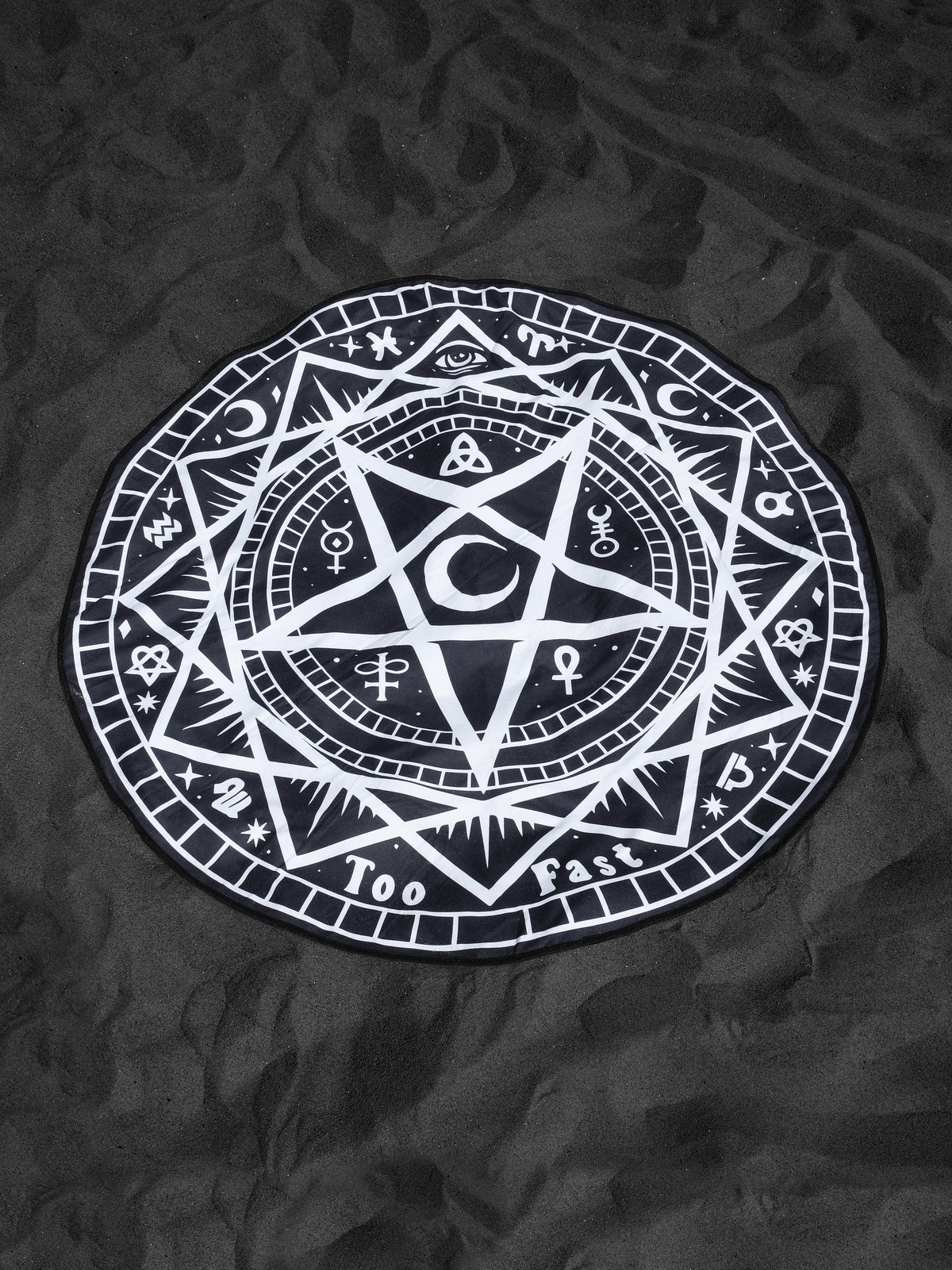 Pentagram Round Beach Towel