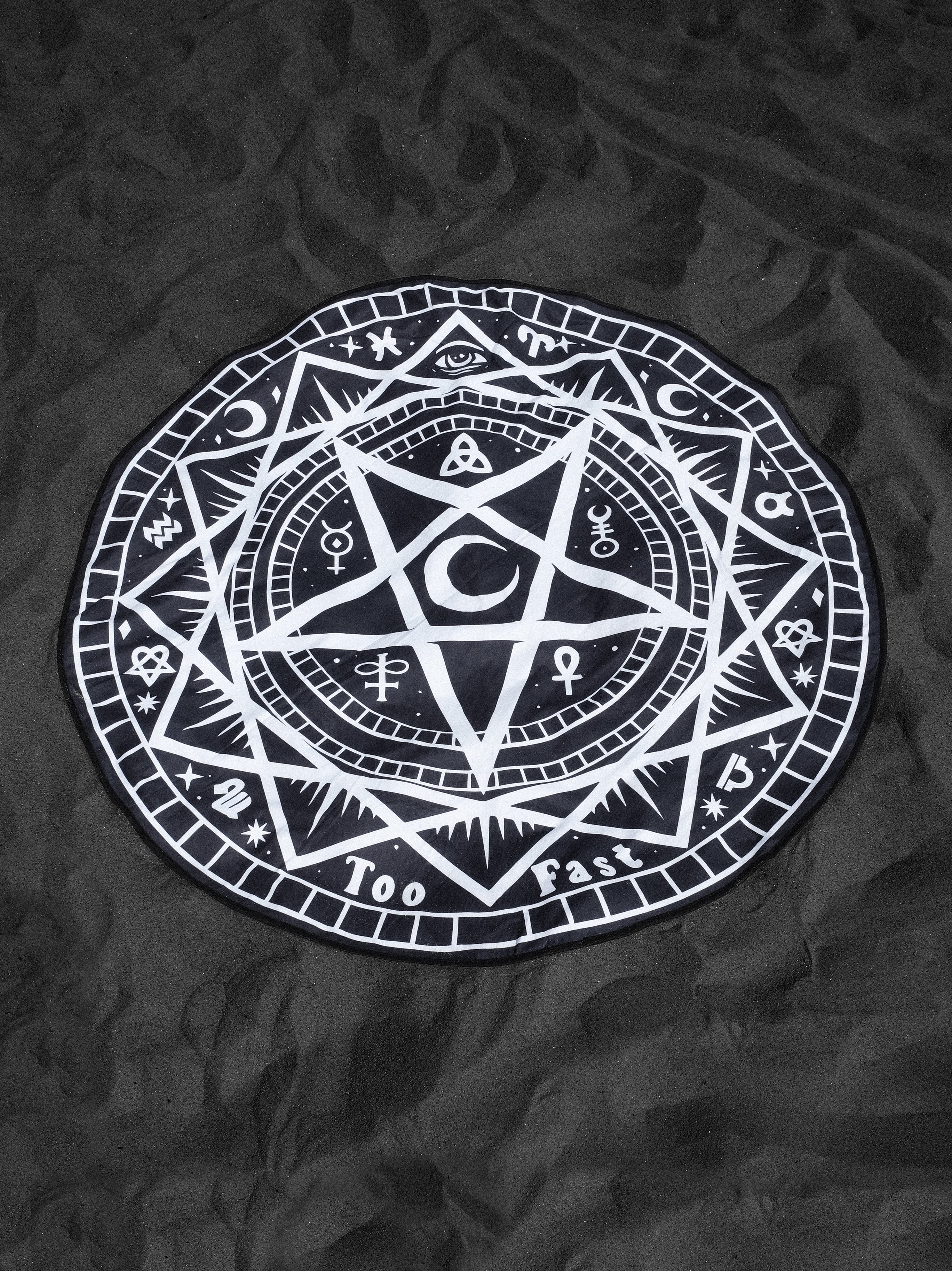 GOD ONLY KNOWS ☺︎︎︎︎SIGNATURELOGOBEACH TOWEL Pentagram Round Beach Towel - Grit N Glory