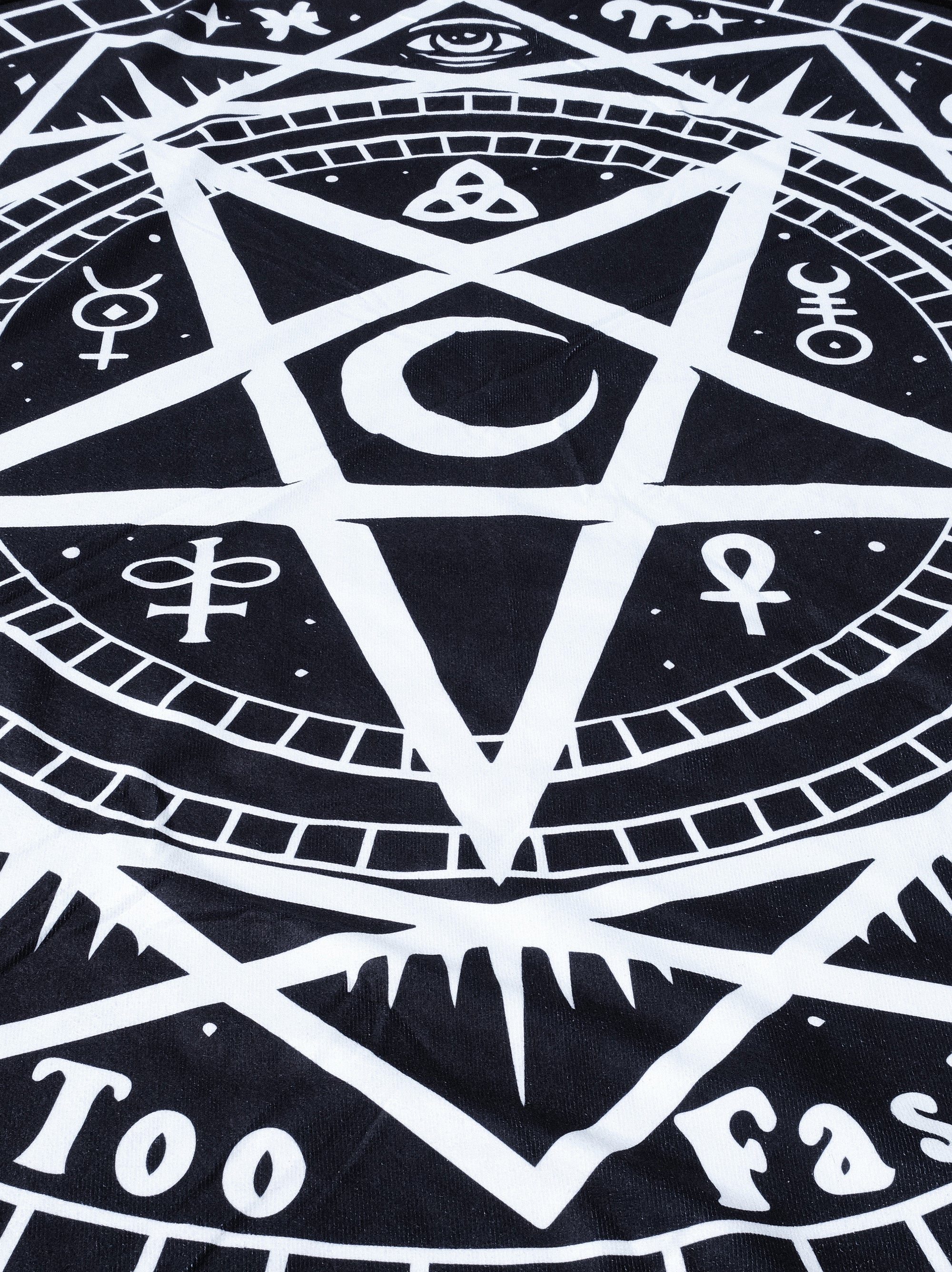 Pentagram Round Beach Towel