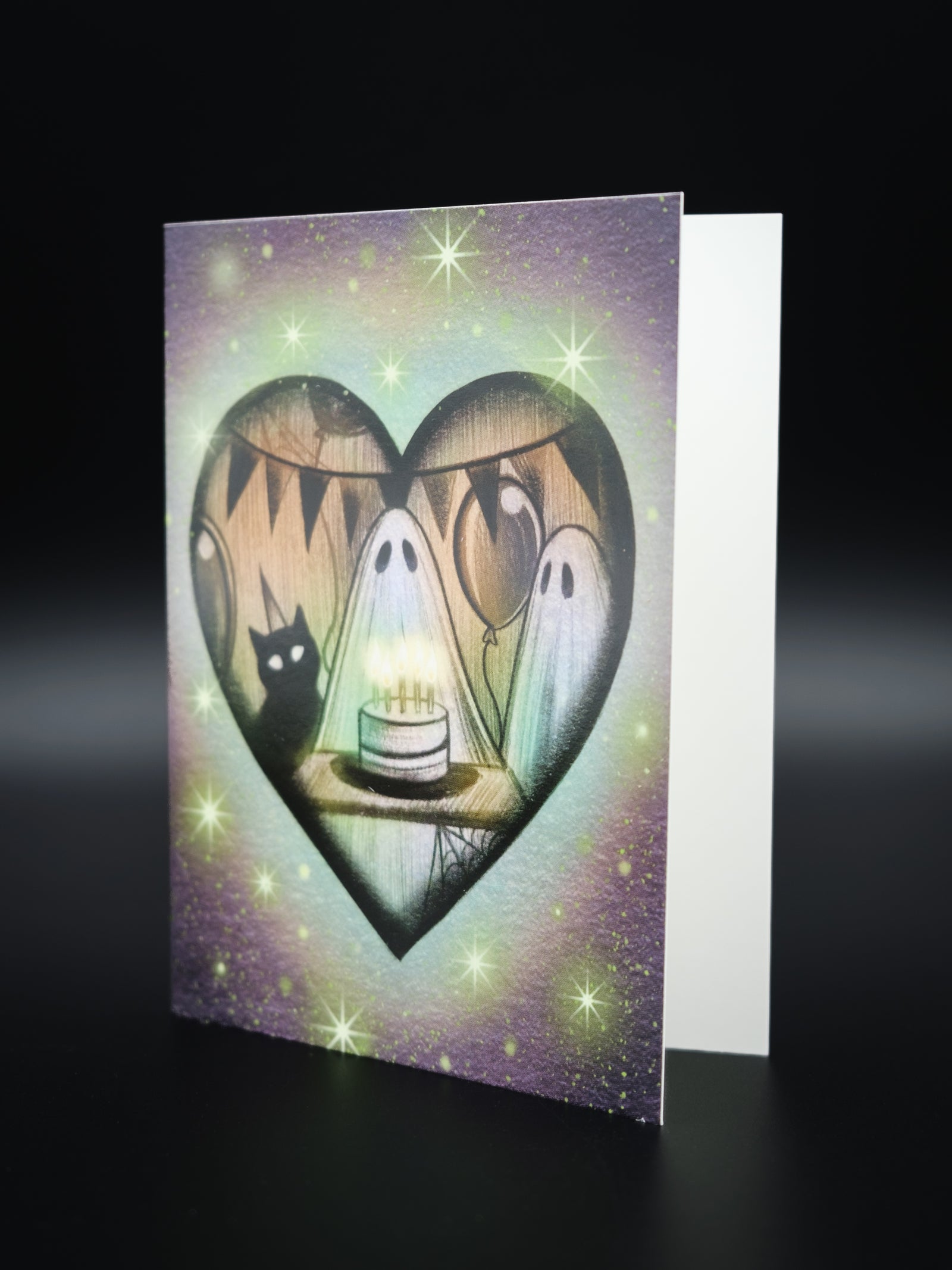 Birthday Card featuring ghosts at a birthday party