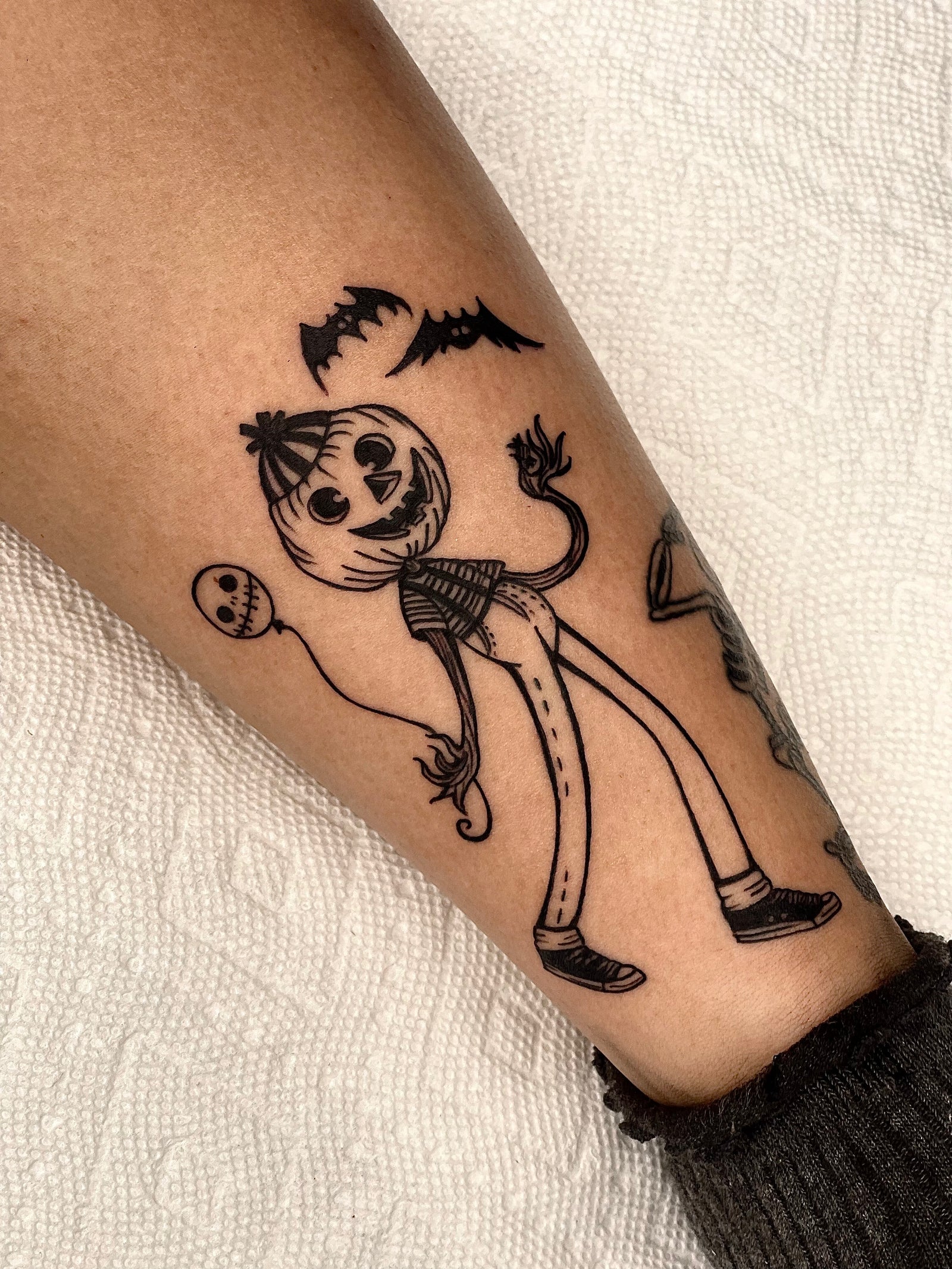 jack o lantern halloween black work tattoo by Miss Vampira