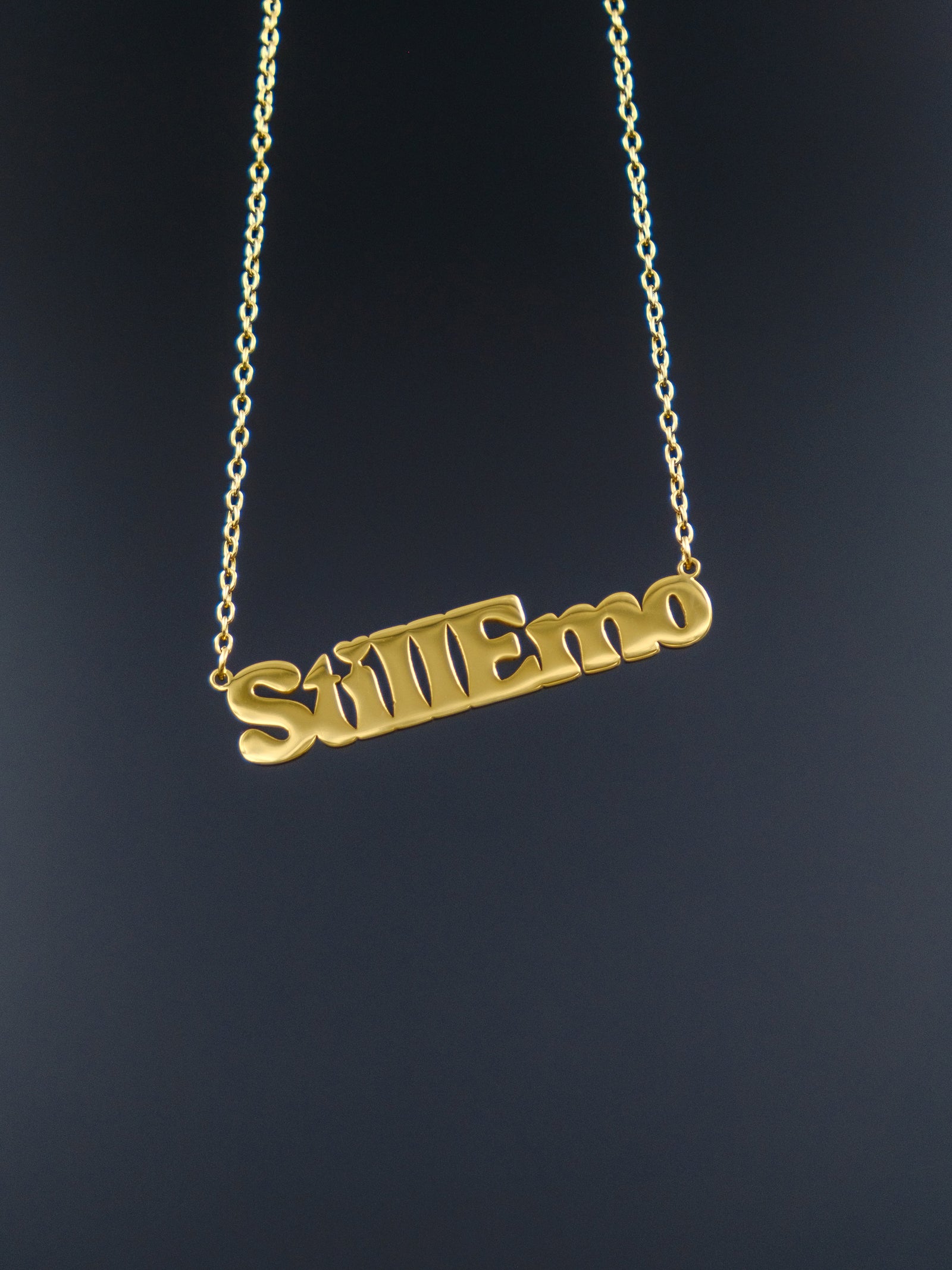 Still Emo Nameplate Necklace