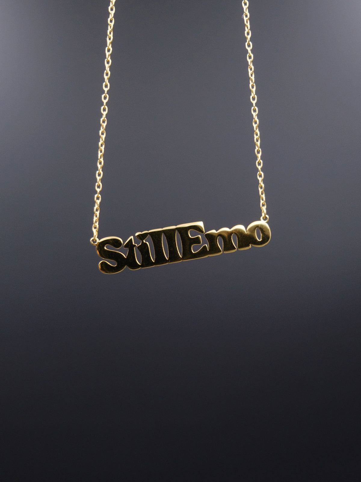 Still Emo Nameplate Necklace