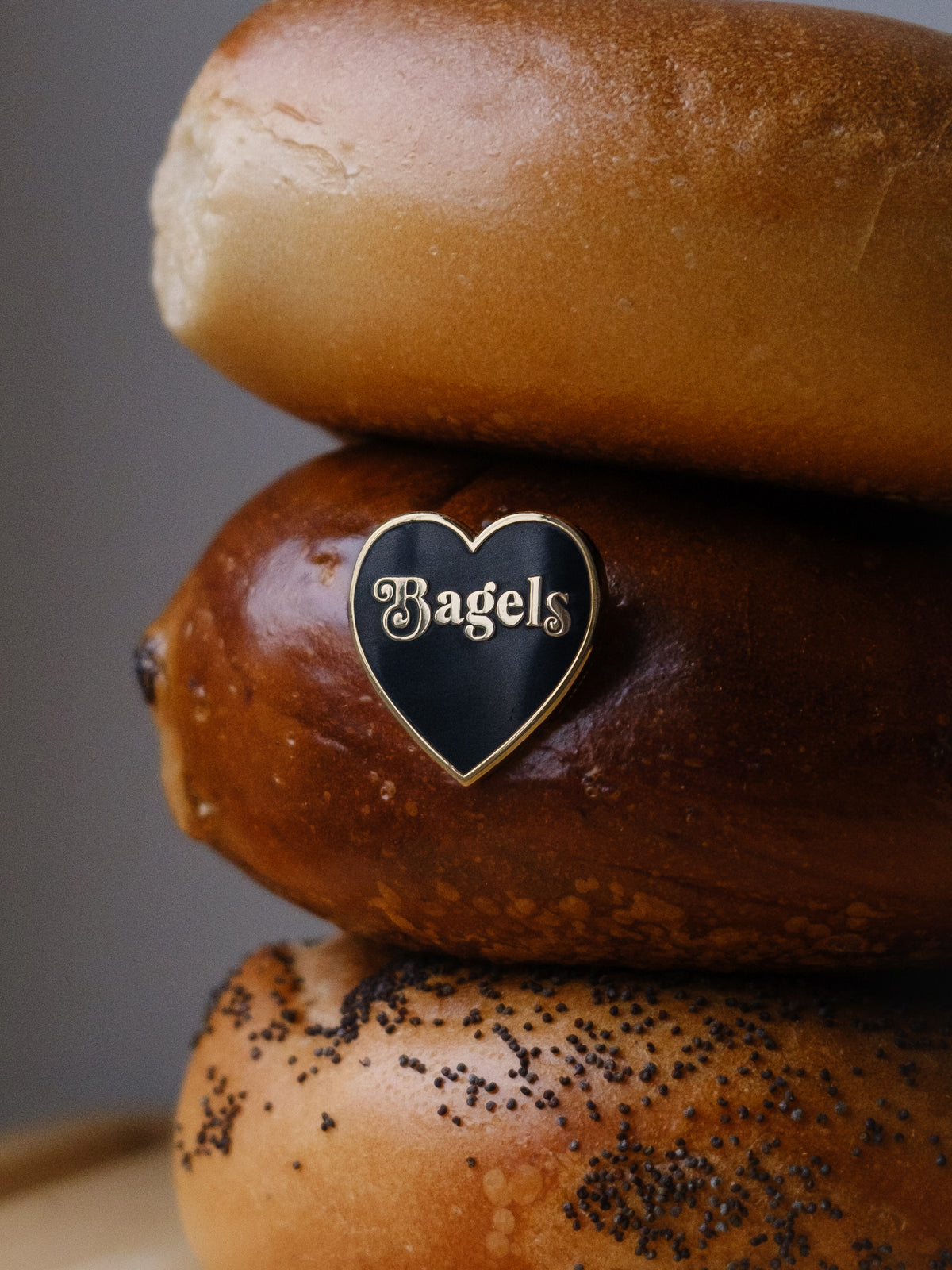 Bagels Heart Enamel Pin