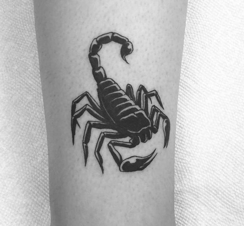 blackwork scorpion tattoo by Cavan Infante