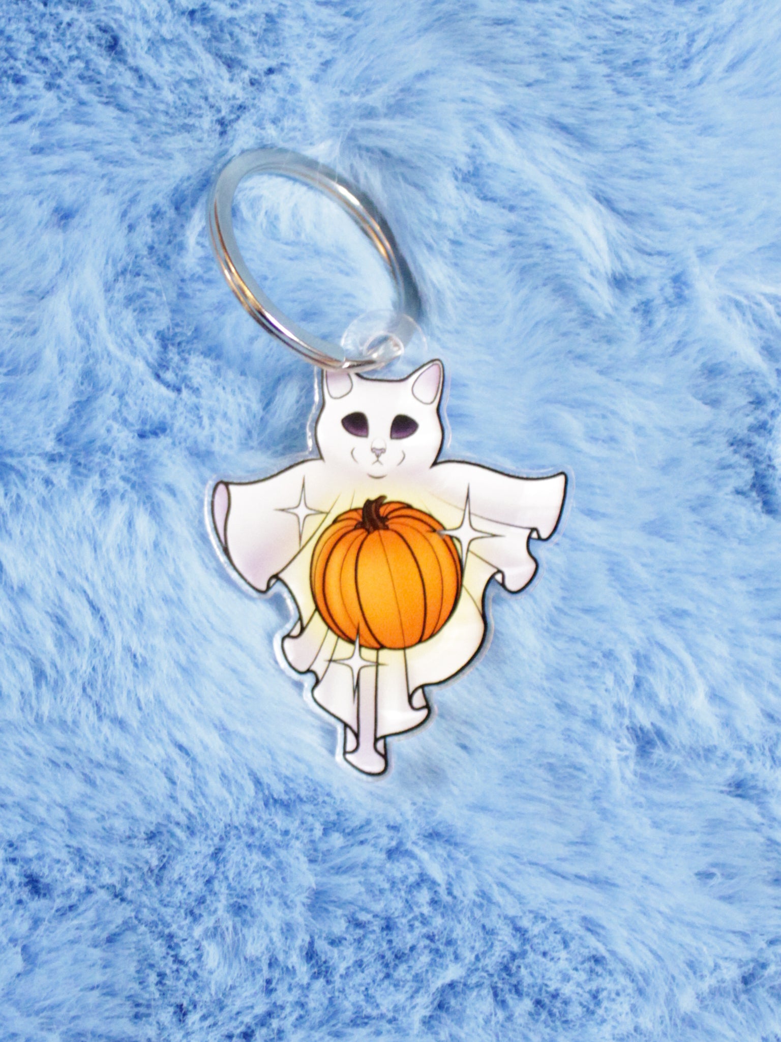 Cat Ghost Keychain