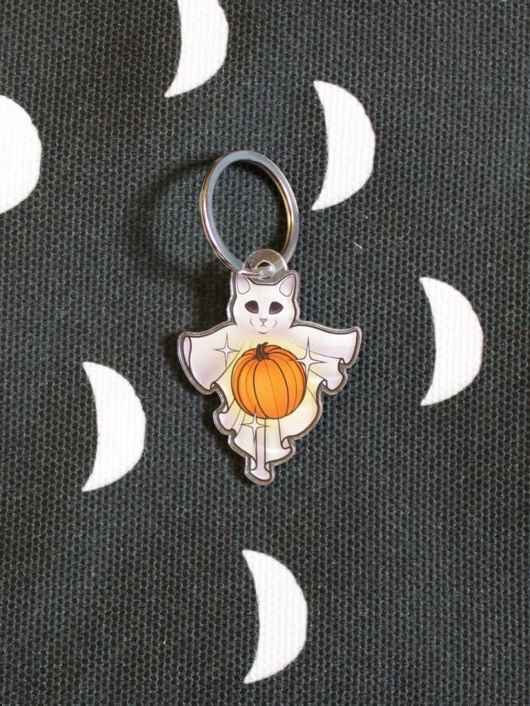 Cat Ghost Keychain - Grit N Glory