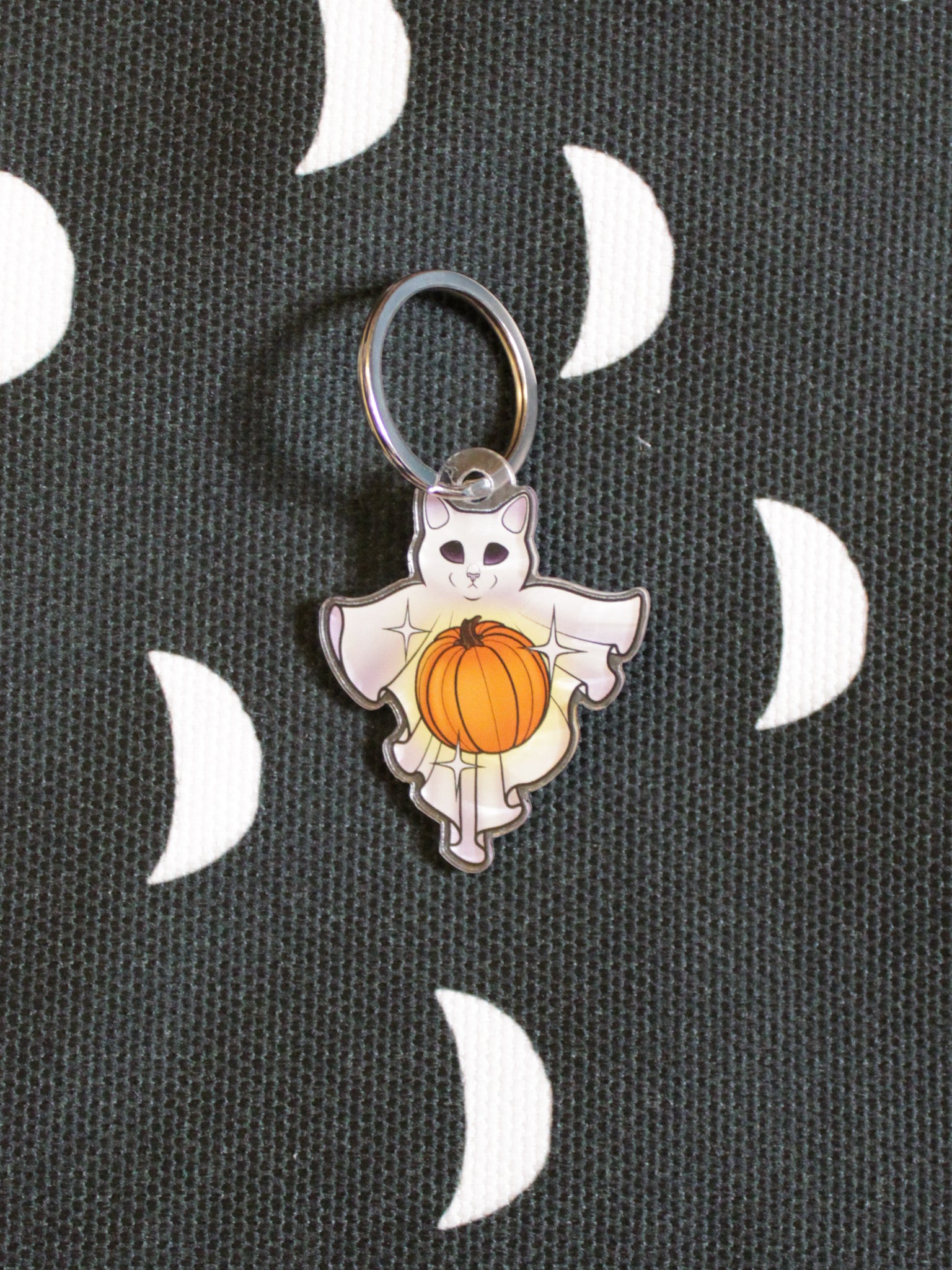 Cat Ghost Keychain