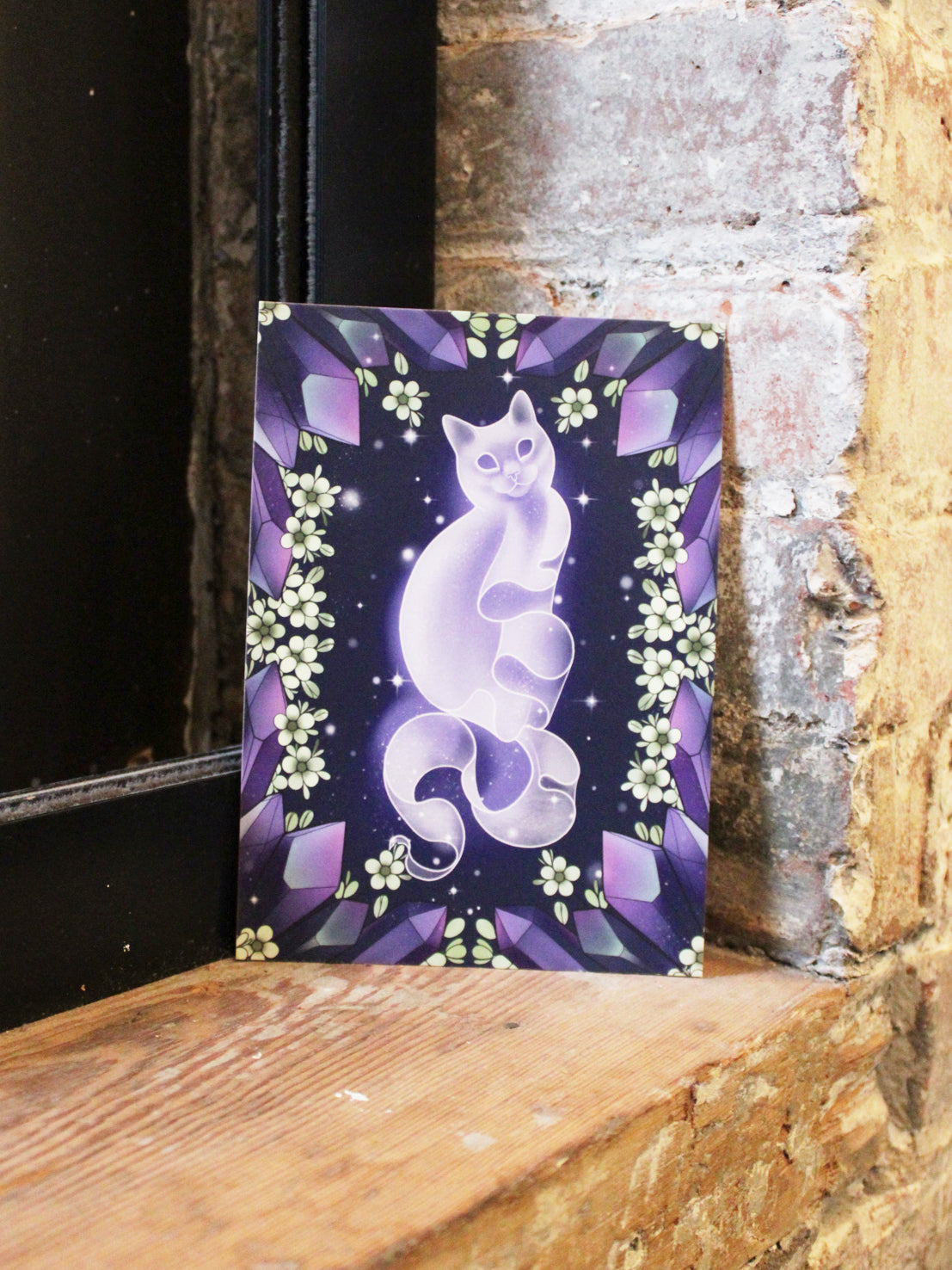 Grit N Glory Tattoo Artist Charlotte Timmons' crystal and ghost cat print.