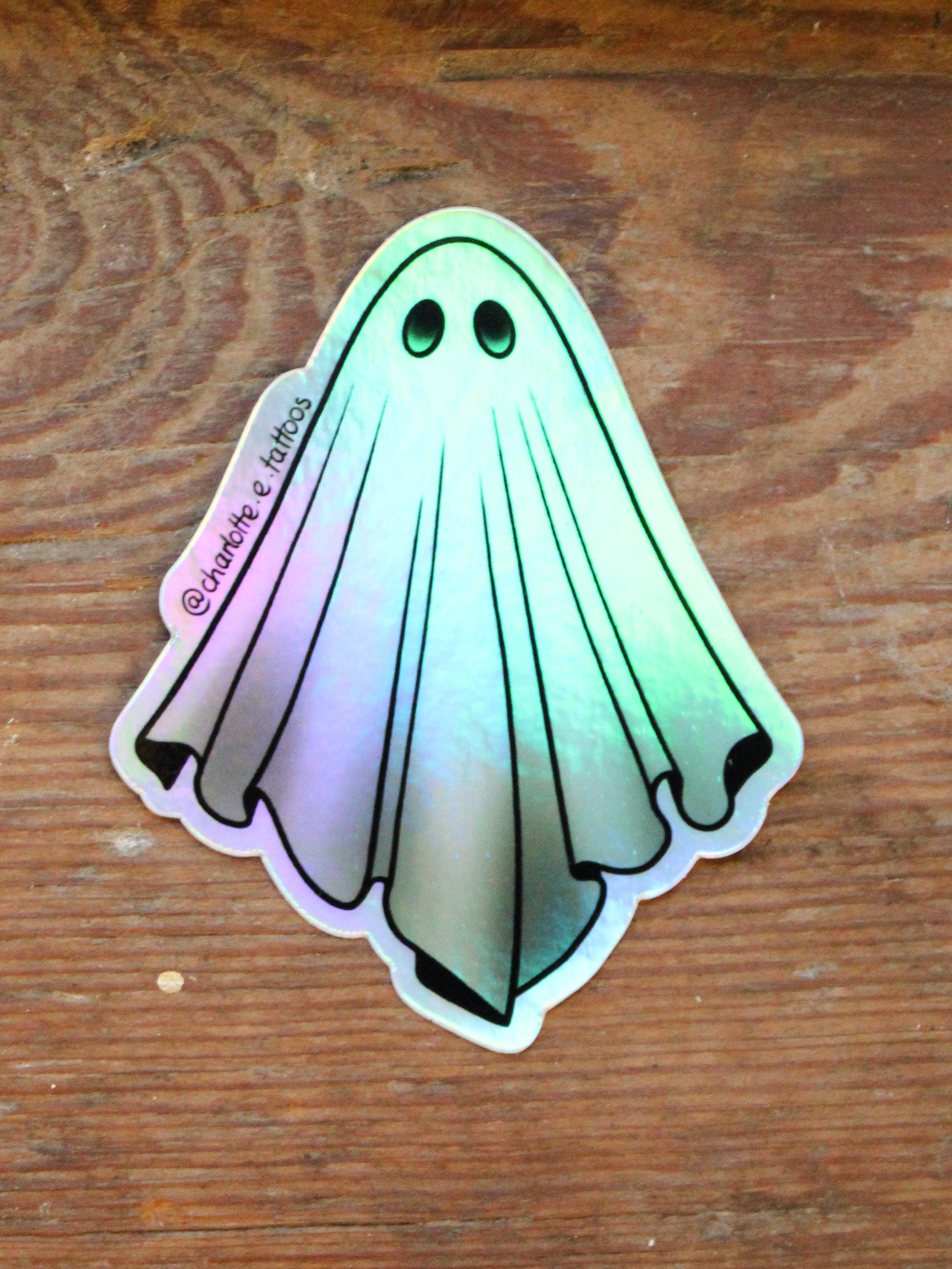 Ghost Sticker While Message Holographic Ghost Sticker - Grit N Glory