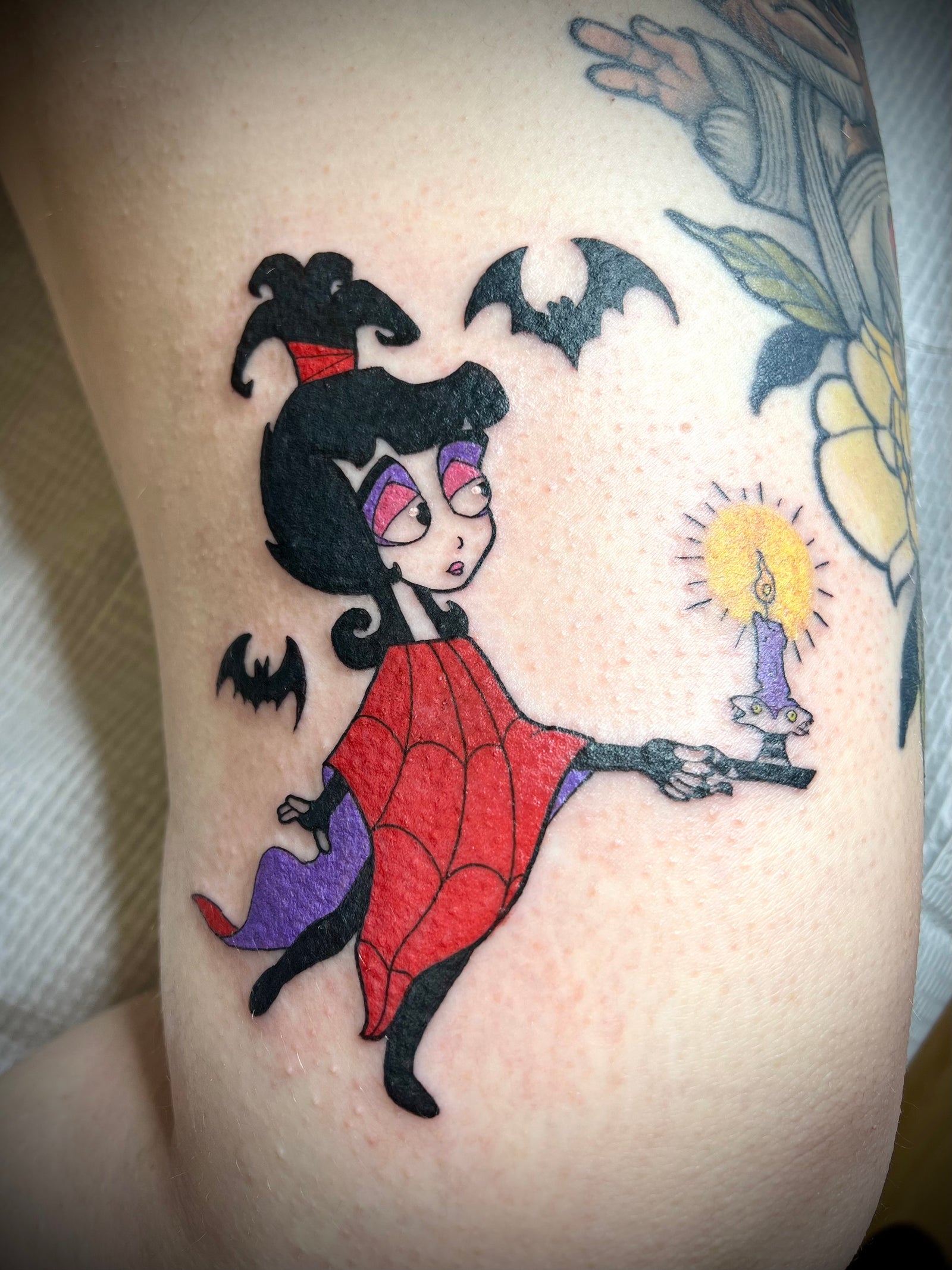 Lydia color tattoo by Jessica V Beetlejuice Cartoon 90's Halloween