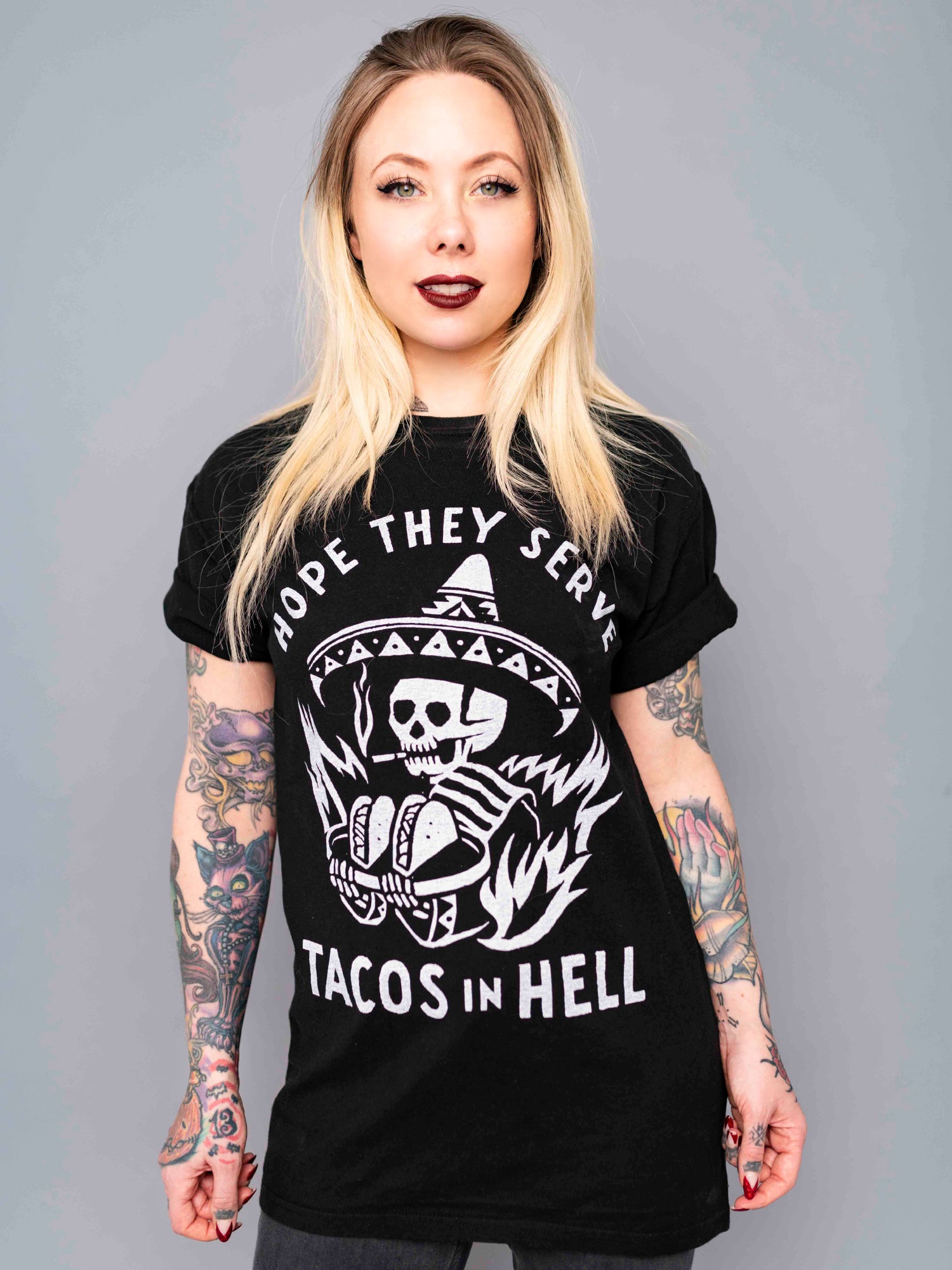 Tacos in Hell Black Tee