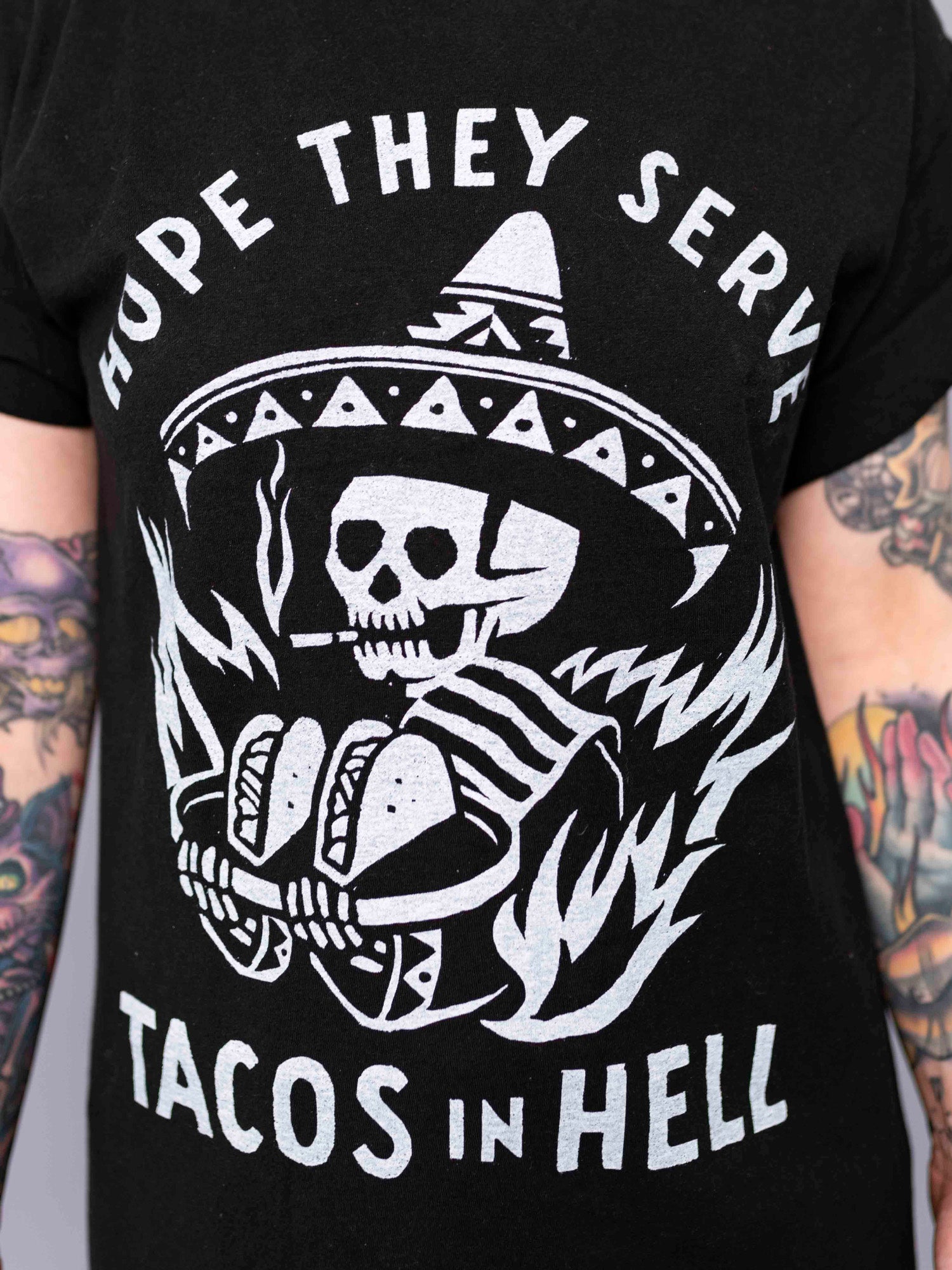 Tacos in Hell Black Tee