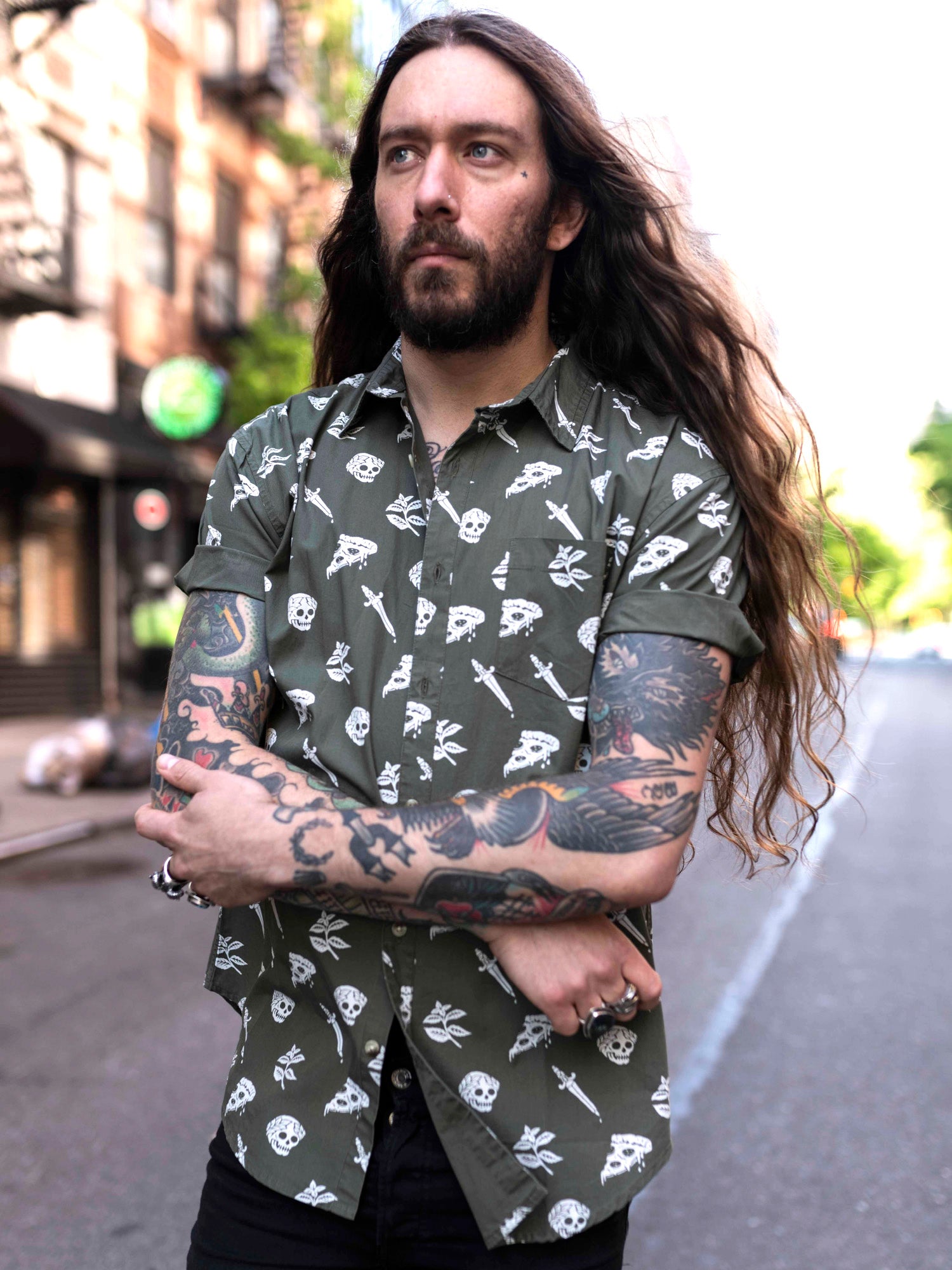 Pizza Slayer Button Up