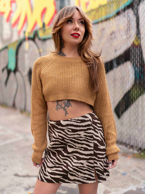 Jett Zebra Knit Mini Skirt