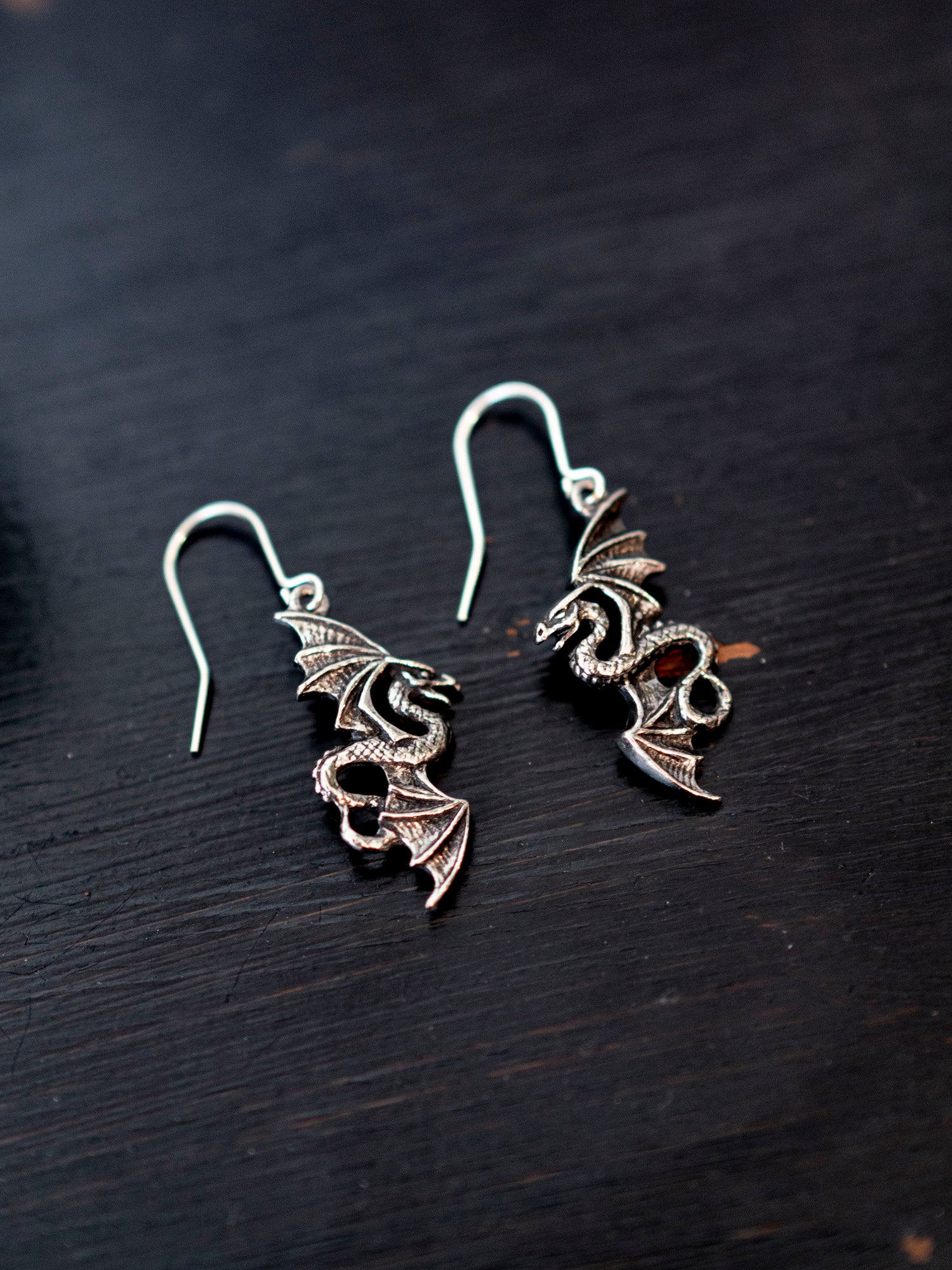 Flight of Airus Pewter Earrings