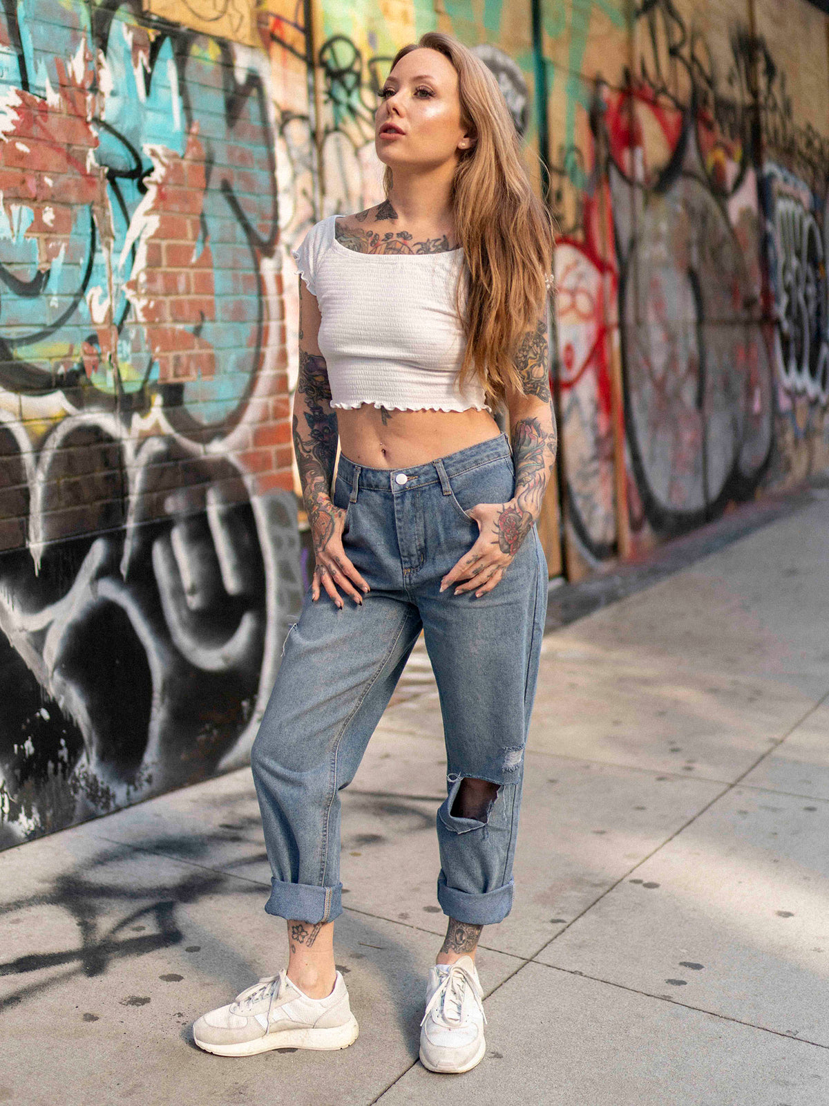 White Rabbit Ruffled Crop