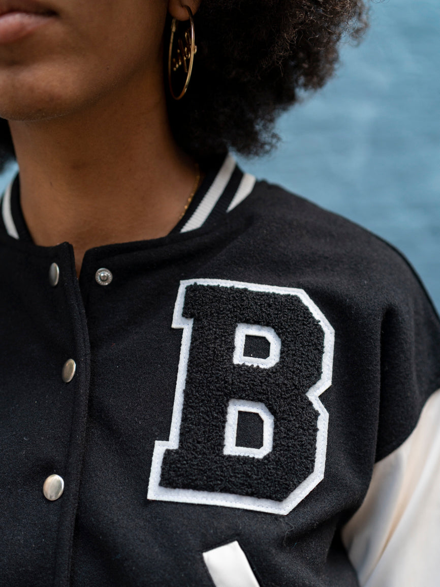 Moon River Crop Varsity Jacket