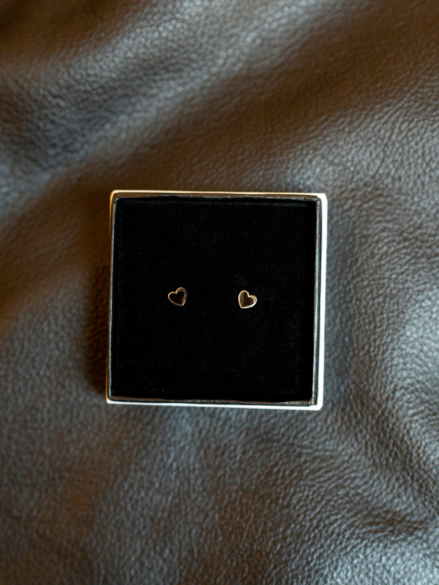 Black Heart Stud Earrings