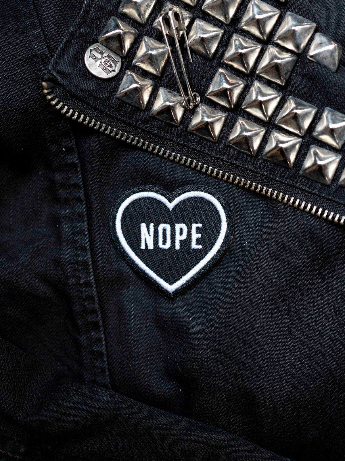 Nope Black Heart Patch