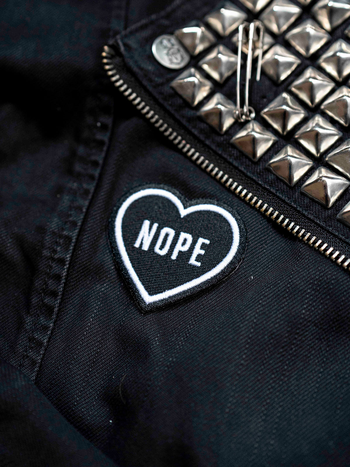 Nope Black Heart Patch