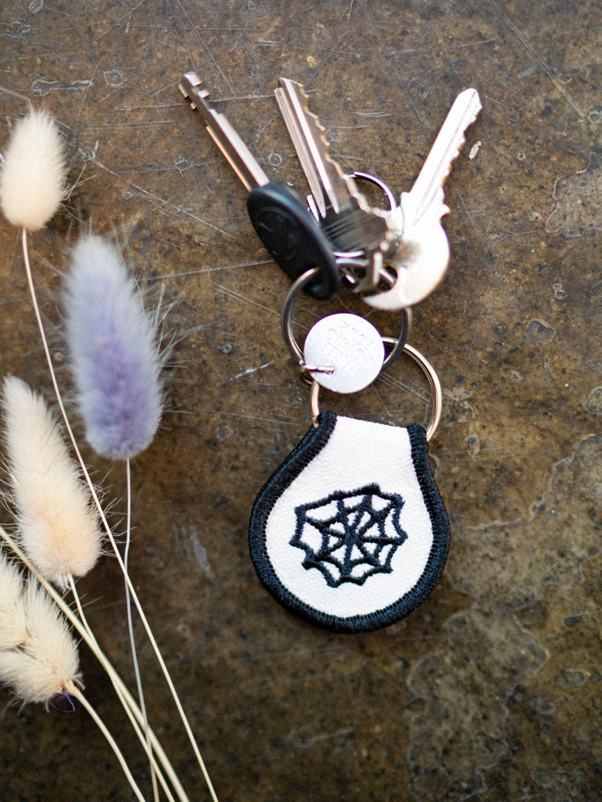 Spiderweb Patch Keychain