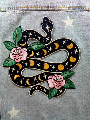 Snake and Moon Backpatch