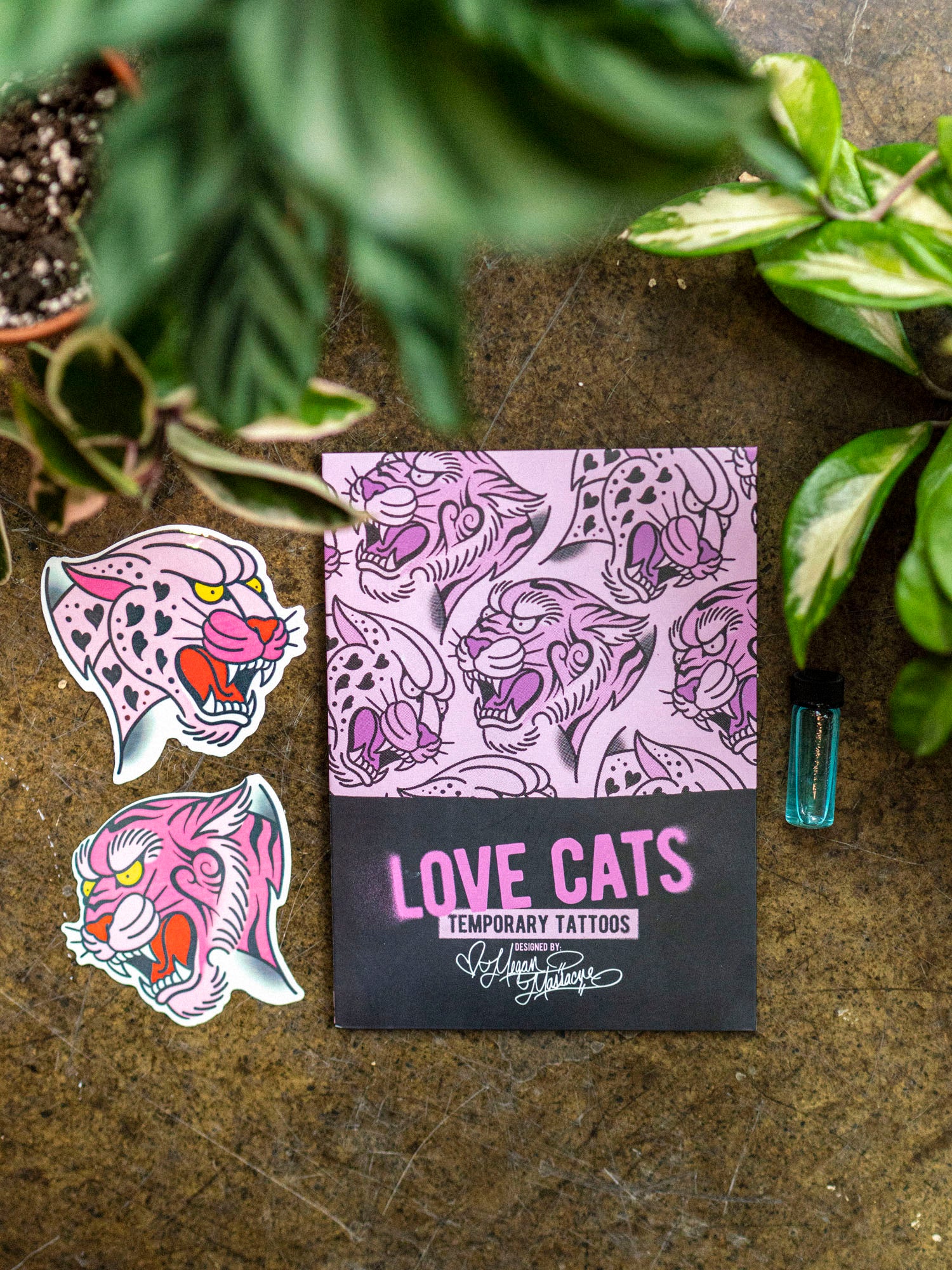 Love Cats Temporary Tattoos