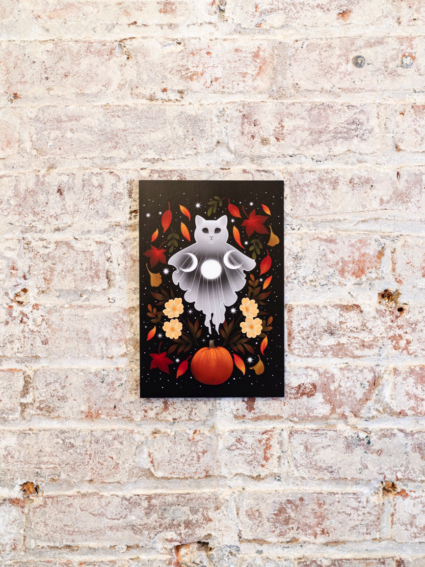 Autumn Cat Ghost Print