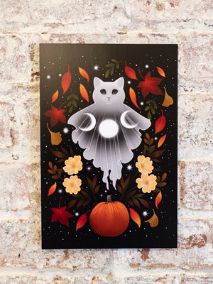 Autumn Cat Ghost Print