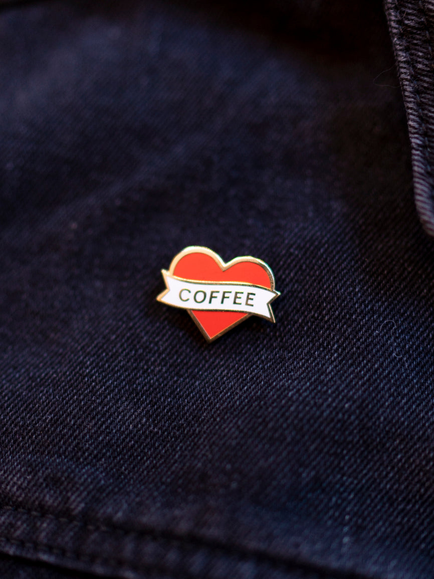 Heart Coffee Enamel Pin