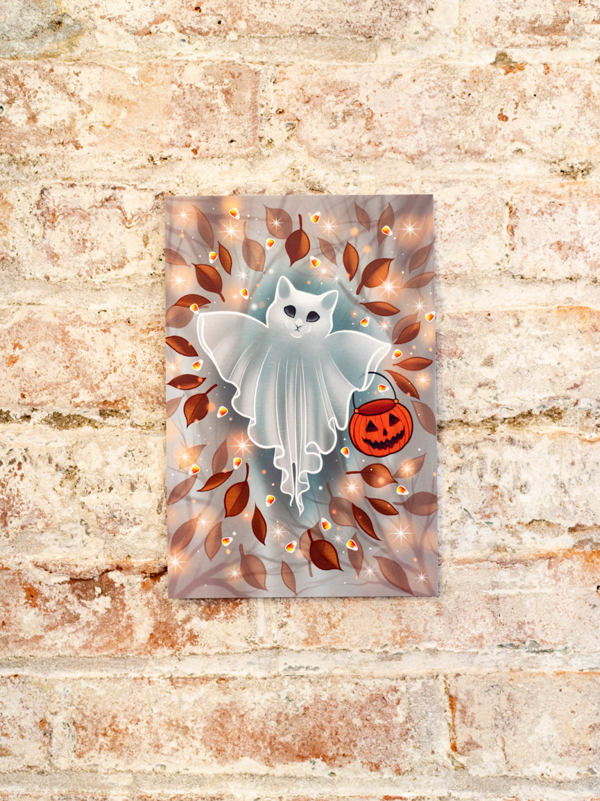 Halloween Cat Ghost Print