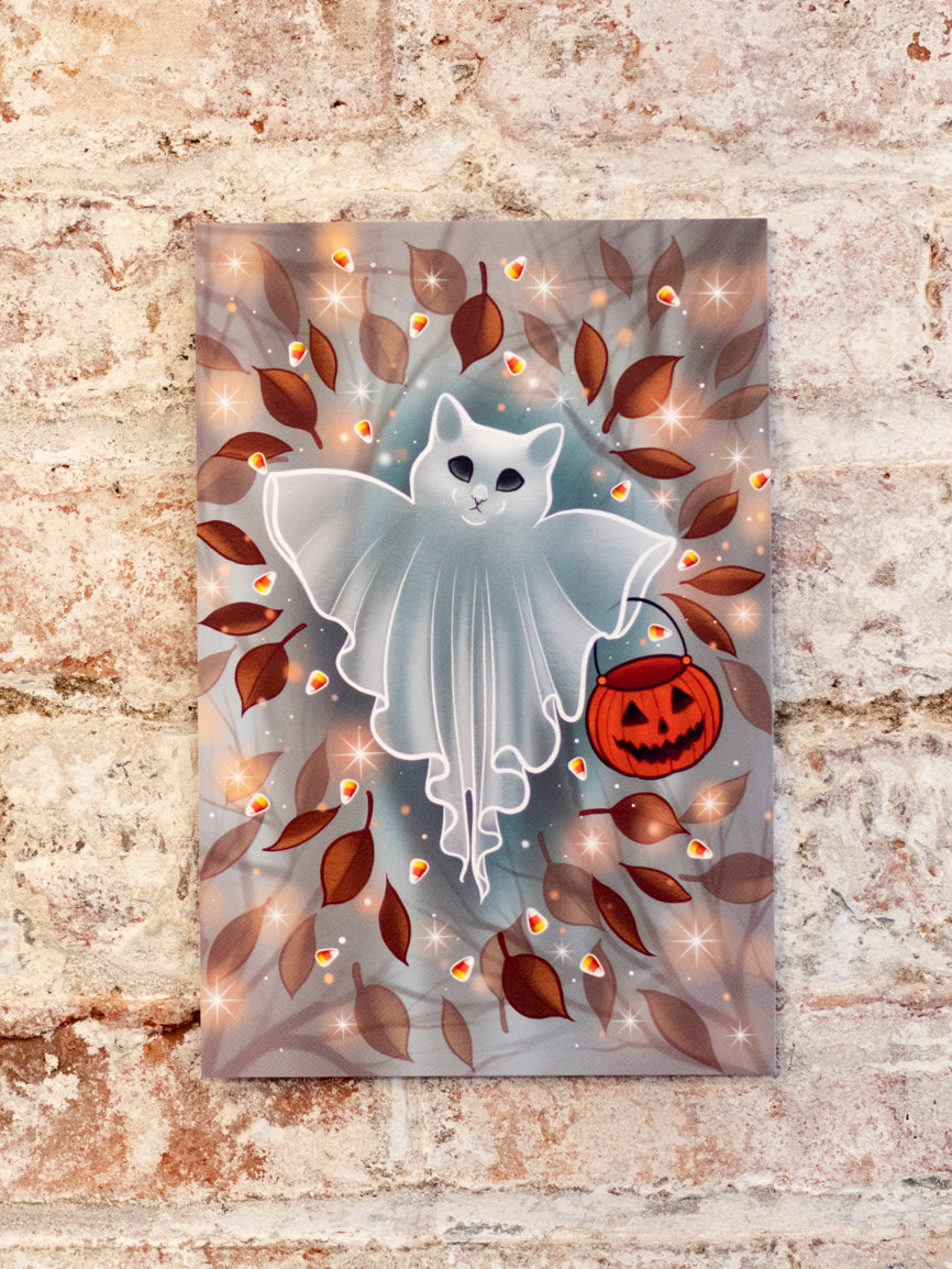 Halloween Cat Ghost Print