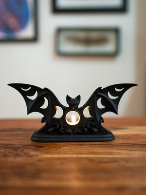 Lunaeca Black Bat Tea Light Holder
