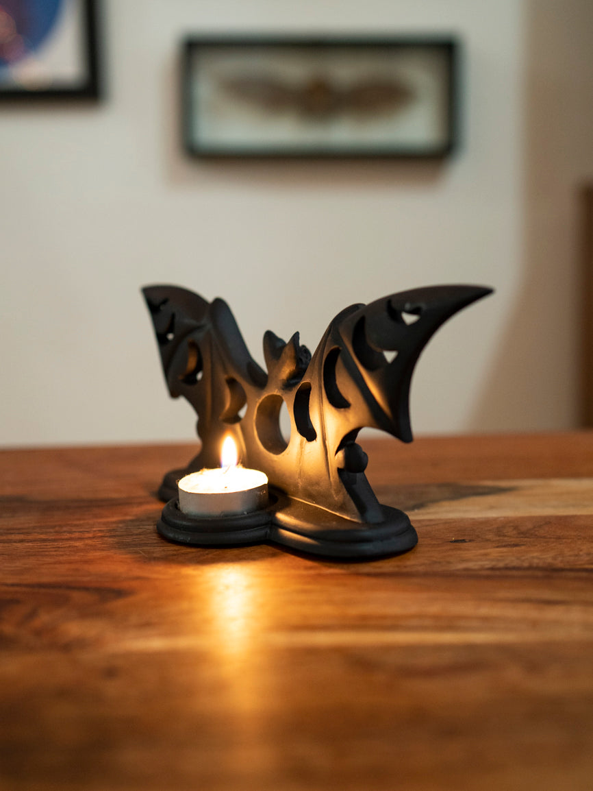 Lunaeca Black Bat Tea Light Holder