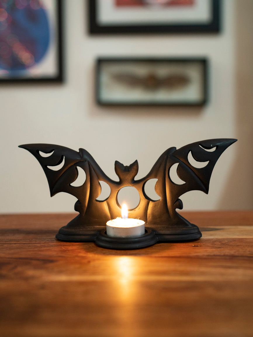 Lunaeca Black Bat Tea Light Holder