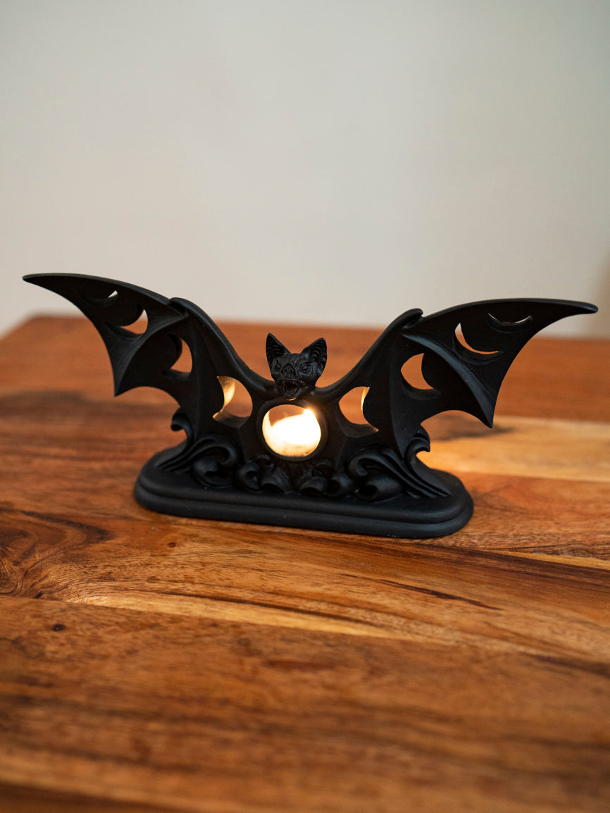 Lunaeca Black Bat Tea Light Holder