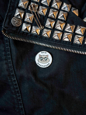 Bad Cattitude Enamel Pin