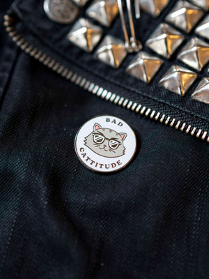 Bad Cattitude Enamel Pin