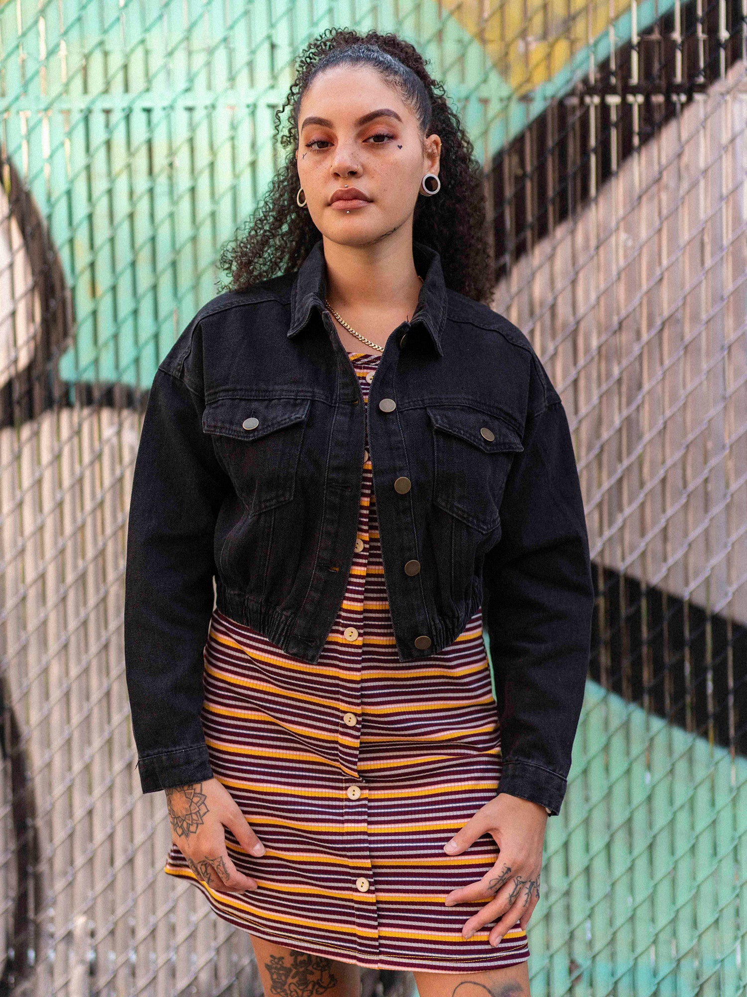 black denim jacket dress 8 Ways to Wear a in the Denim Jacket Dress Jean Jacket with Black Dress