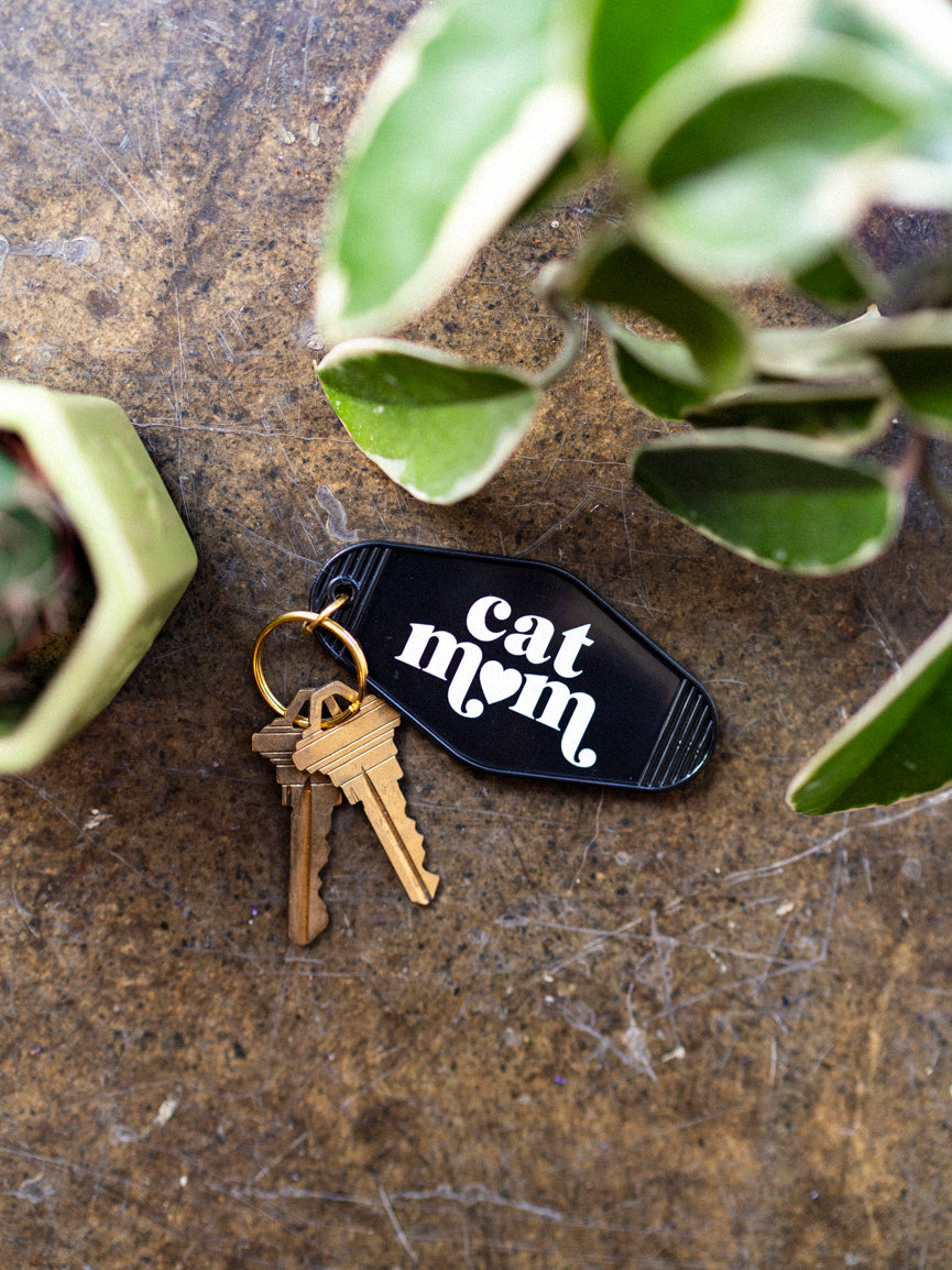 Cat Mom Motel Keychain