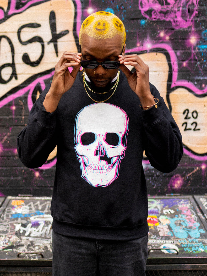 Skull crewneck sweatshirt deals