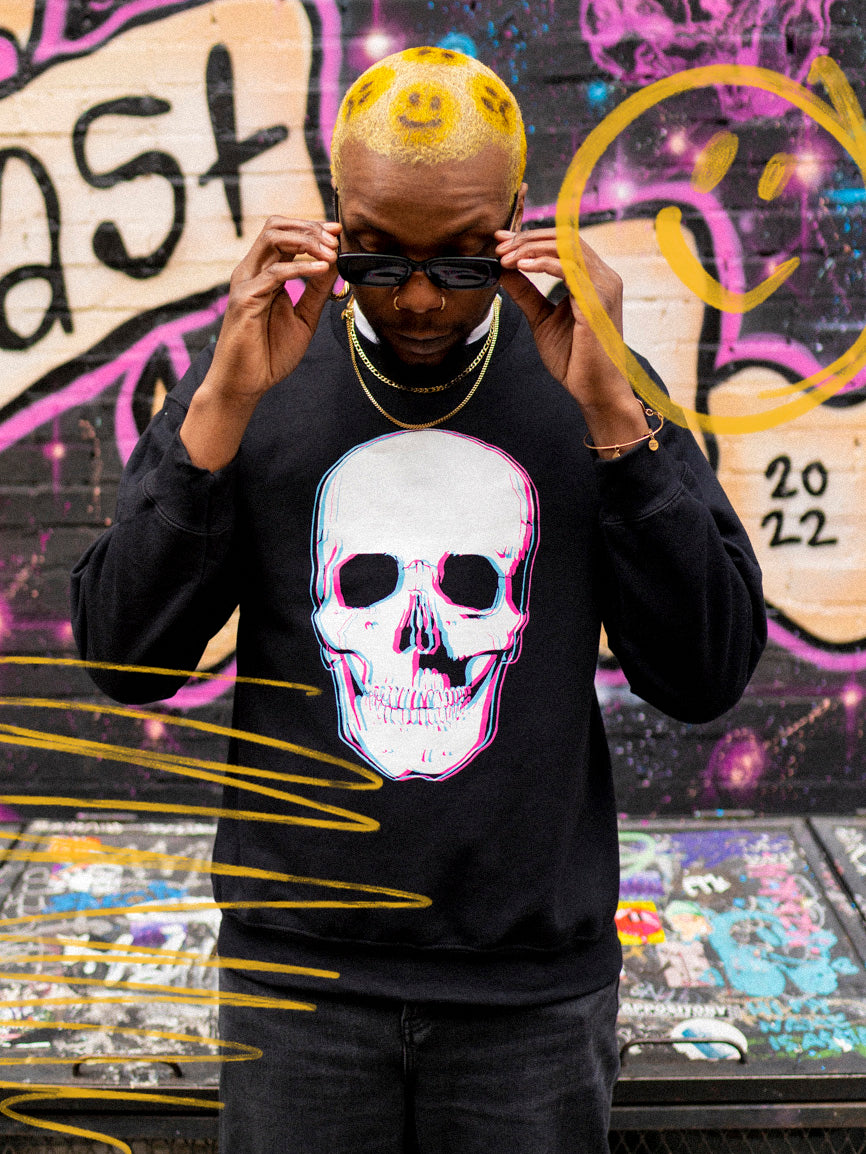 3D GNG Skull Crewneck